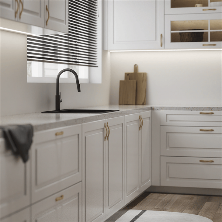 White Wood Grain Kitchen Cabinets best