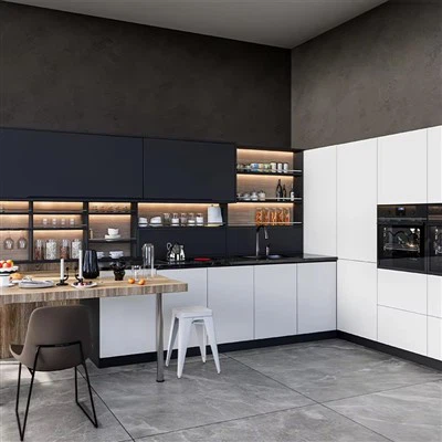 Mobili da cucina lucidi grigio chiaro