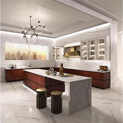 Mobili da cucina in laminato lucido bianco